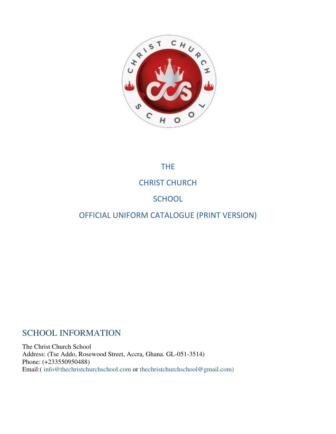 CCS Uniform Catalogue cover